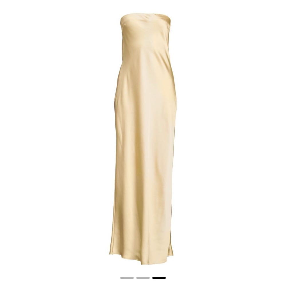 WeWoreWhat Strapless Satin Maxi Dress